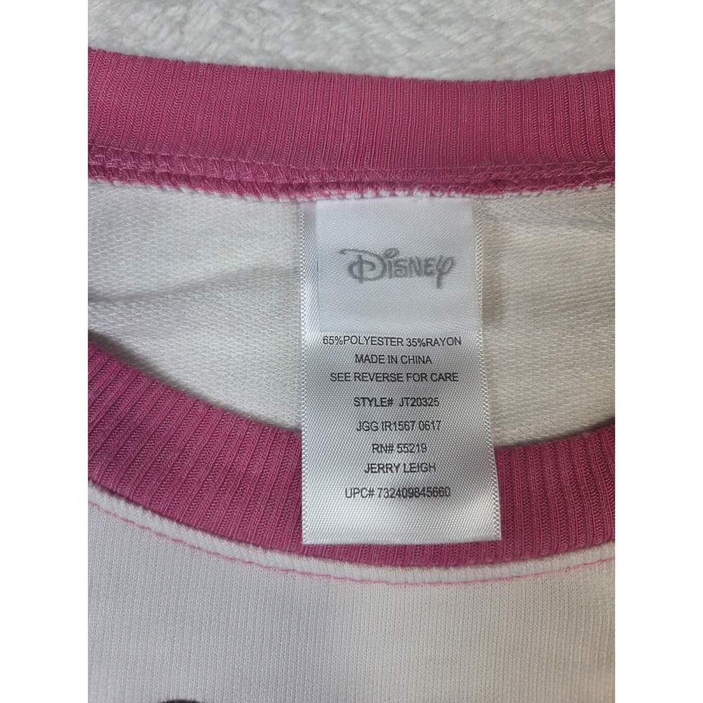 Disney Minnie Mouse Graphic Sweatshirt Womens Large Pink Raglan Crewneck... - Picture 5 of 8